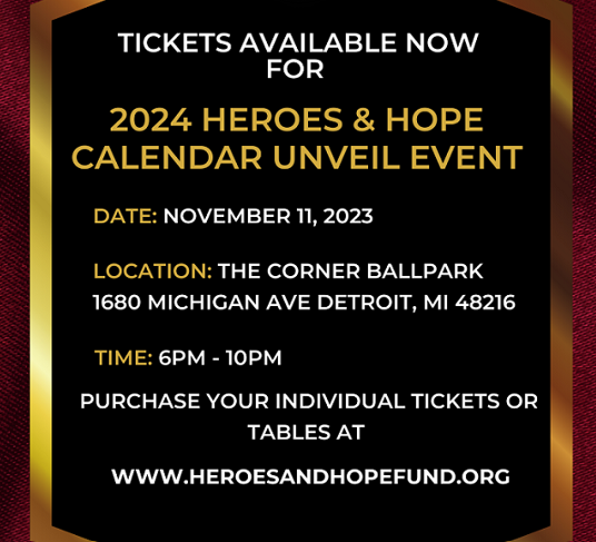 2024 Heroes & Hope Calendar Event Flyer